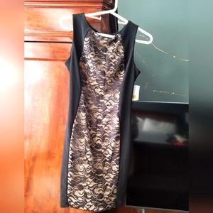 Midnight Doll Dress Blk/ Nude Sz 5 length 33"